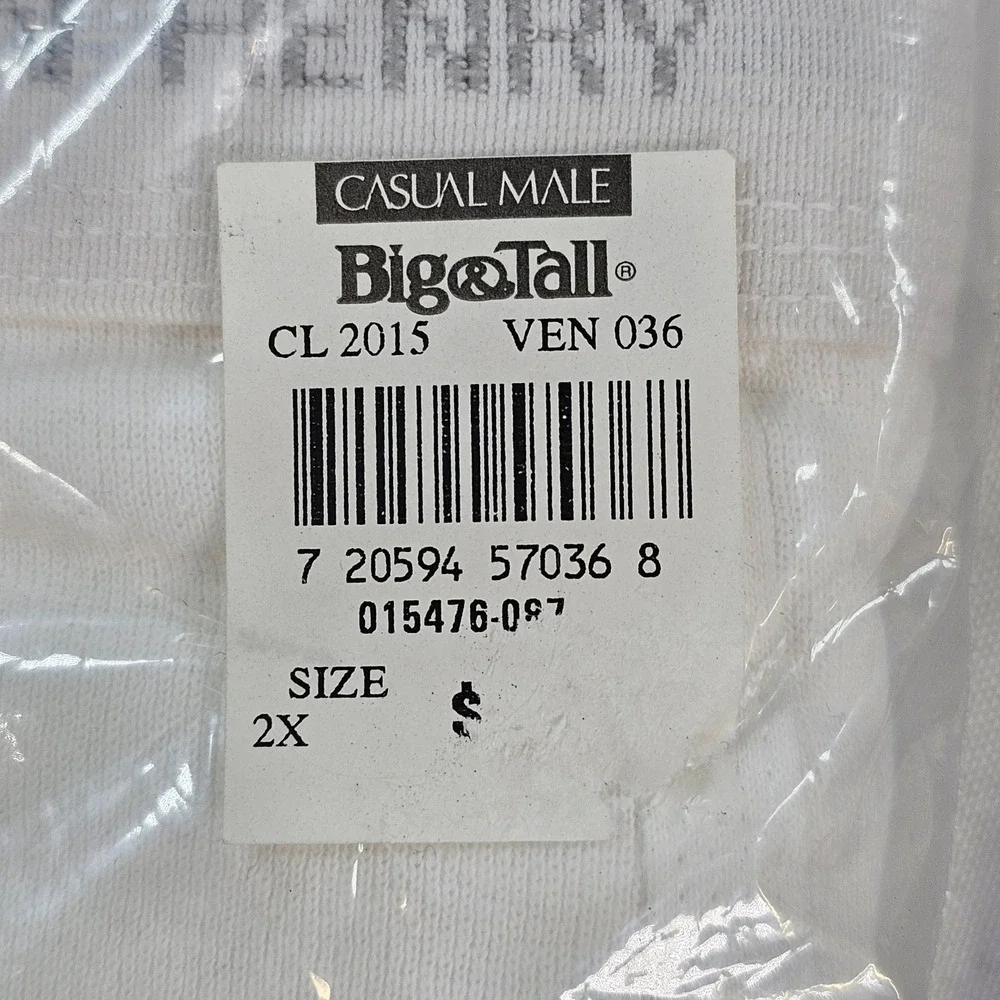 John Henry Big Mens Briefs 2X 46-48 White Burgundy Cotton 3pk Vintage Canada